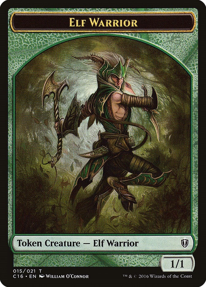 Elf Warrior // Zombie Double-Sided Token (0) [C16] - MTG Single