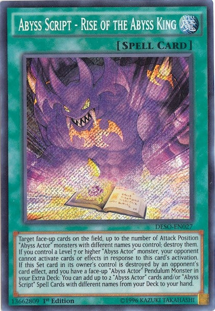 Abyss Script - Rise of the Abyss King (27) (DESO) - YuGiOh Single