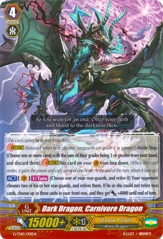 Dark Dragon Carnivore Dragon (10001) [G-TD10] - Cardfight Vanguard Single
