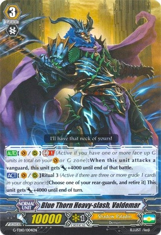 Blue Thorn Heavy-slash Valdemar (10004) [G-TD10] - Cardfight Vanguard Single