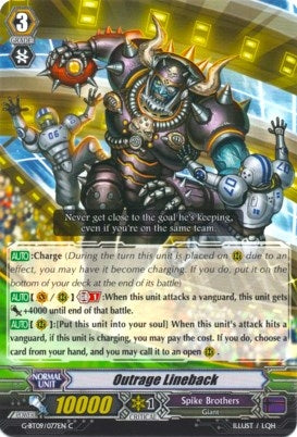 Outrage Lineback (9077) [G-BT09] - Cardfight Vanguard Single