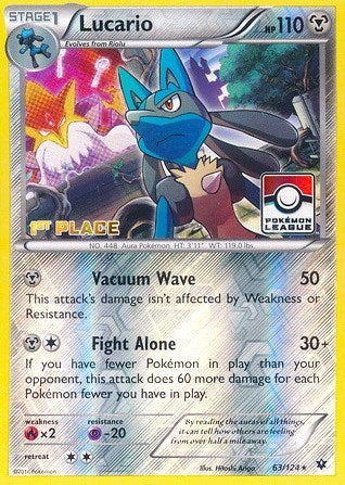 Image for Lucario - 63/124 (Pokemon League) [1st Place] (063/124) (League & Championship Cards) - Pokemon