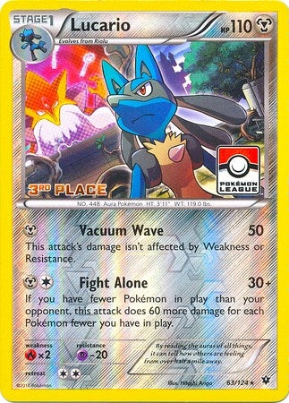 Image for Lucario - 63/124 (Pokemon League) [3rd Place] (063/124) (League & Championship Cards) - Pokemon