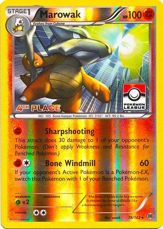 Image for Marowak - 78/162 (Pokemon League) [4th Place] (078/162) (League & Championship Cards) - Pokemon