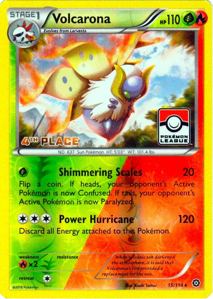 Image for Volcarona - 15/114 (Pokemon League) [4th Place] (015/114) (League & Championship Cards) - Pokemon