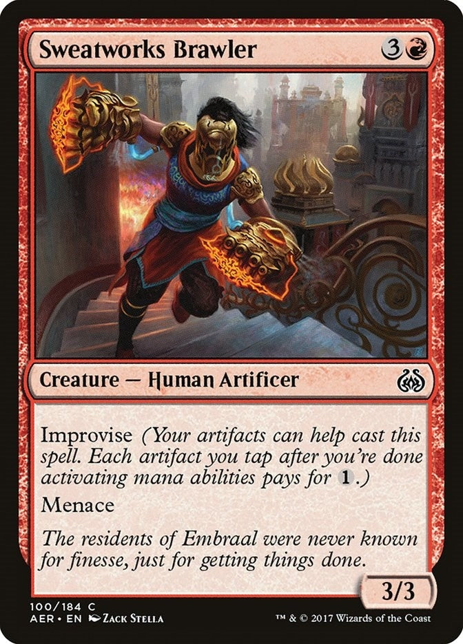 Sweatworks Brawler (100) [AER] - MTG Single