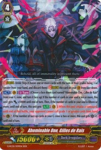 Abominable One Gilles de Rais (1009) [G-RC01] - Cardfight Vanguard Single