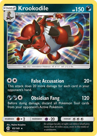 Image for Krookodile (85/149) (SM Base Set) - Pokemon
