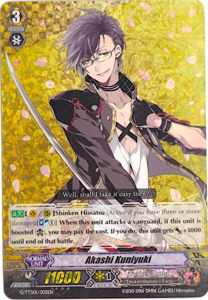 Akashi Kuniyuki (RRR Foil) (1002) [G-TTD01] - Cardfight Vanguard Single
