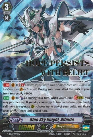 Blue Sky Knight Altmile (Hot Stamped) (11003) [G-TD11] - Cardfight Vanguard Single