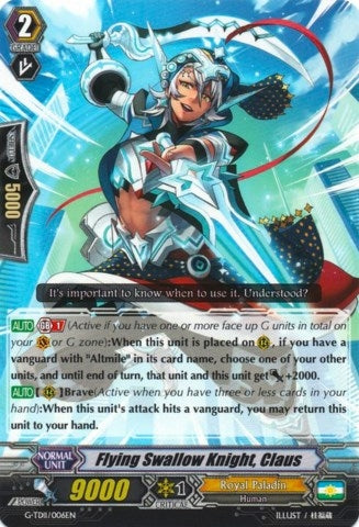 Flying Swallow Knight Claus (11006) [G-TD11] - Cardfight Vanguard Single