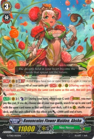 Ranunculus Flower Maiden Ahsha (12003) [G-TD12] - Cardfight Vanguard Single