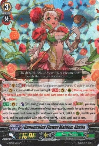 Ranunculus Flower Maiden Ahsha (RRR Foil) (12003) [G-TD12] - Cardfight Vanguard Single