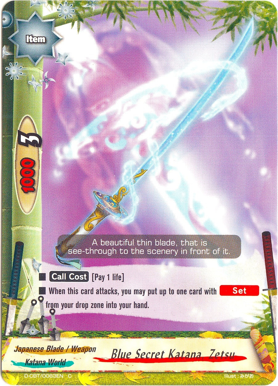 Blue Secret Katana Zetsu (83) [D-CBT] - Future Card BuddyFight Single