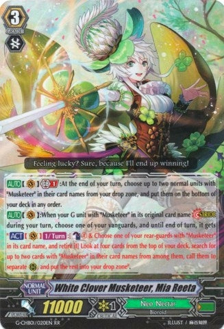 White Clover Musketeer Mia Reeta (1020) [G-CHB01] - Cardfight Vanguard Single