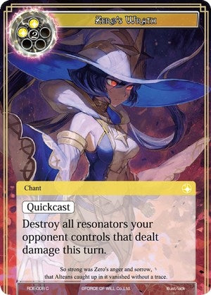 Zero’s Wrath (8) [RDE] - Force of Will Single