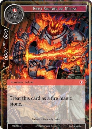 Fiery Soldier of Milest (9) [RDE] - Force of Will Single