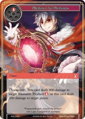 Memory to Memoria (10) [RDE] - Force of Will Single