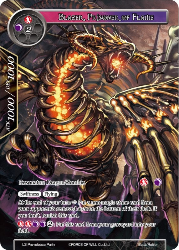 Blazer Prisoner of Flame (3) [PRO] - Force of Will Single