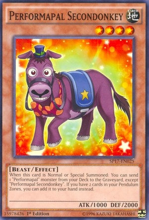 Performapal Secondonkey (Starfoil) (17025) (SP17) - YuGiOh Single