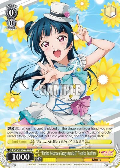 ’Kimino Kokorowa Kagayaiterukai?’ Yoshiko Tsushima (4502) [LSS/W45] - Weiss Schwarz Single