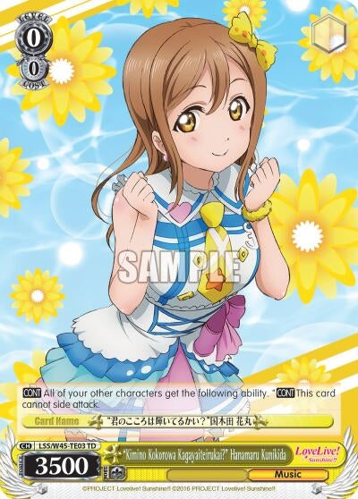’Kimino Kokorowa Kagayaiterukai?’ Hanamaru Kunikida (4503) [LSS/W45] - Weiss Schwarz Single