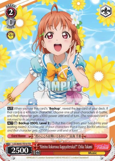 ’Kimino Kokorowa Kagayaiterukai?’ Chika Takami (4510) [LSS/W45] - Weiss Schwarz Single