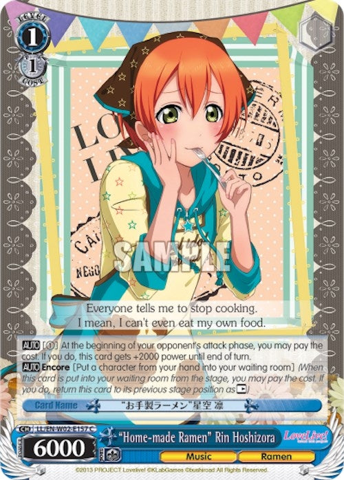 ’Home-made Ramen’ Rin Hoshizora (2157) [LL/EN-W02] - Weiss Schwarz Single