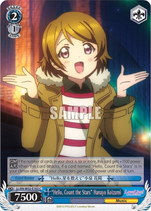 ’Hello Count the Stars’ Hanayo Koizumi (2163) [LL/EN-W02] - Weiss Schwarz Single