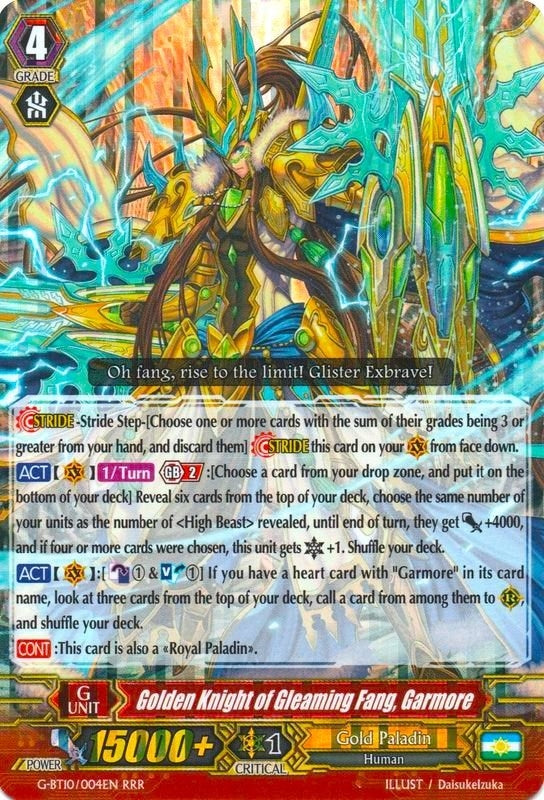 Golden Knight of Gleaming Fang Garmore (10004) [G-BT10] - Cardfight Vanguard Single
