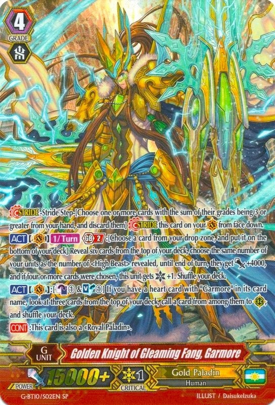 Golden Knight of Gleaming Fang Garmore (SP) (1002) [G-BT10] - Cardfight Vanguard Single