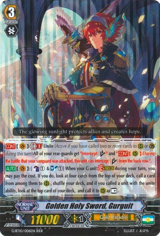Golden Holy Sword Gurguit (10006) [G-BT10] - Cardfight Vanguard Single