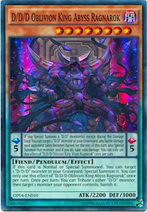 D/D/D Oblivion King Abyss Ragnarok (4010) (OP04) - YuGiOh Single