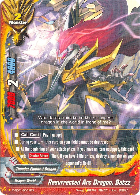 Resurrected Arc Dragon Batzz (10001) [X-SD01] - Future Card BuddyFight Single
