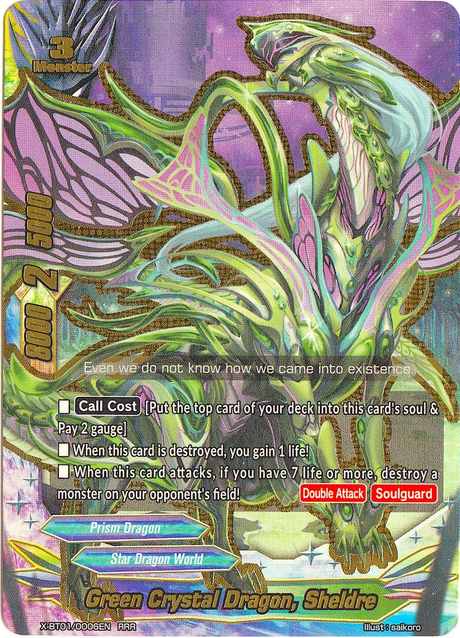 Green Crystal Dragon Sheldre (10006) [X-BT01] - Future Card BuddyFight Single