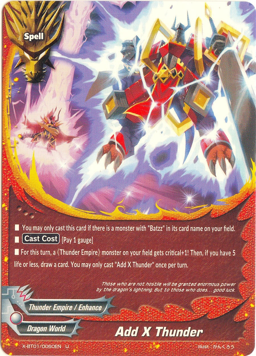 Add X Thunder (10060) [X-BT01] - Future Card BuddyFight Single