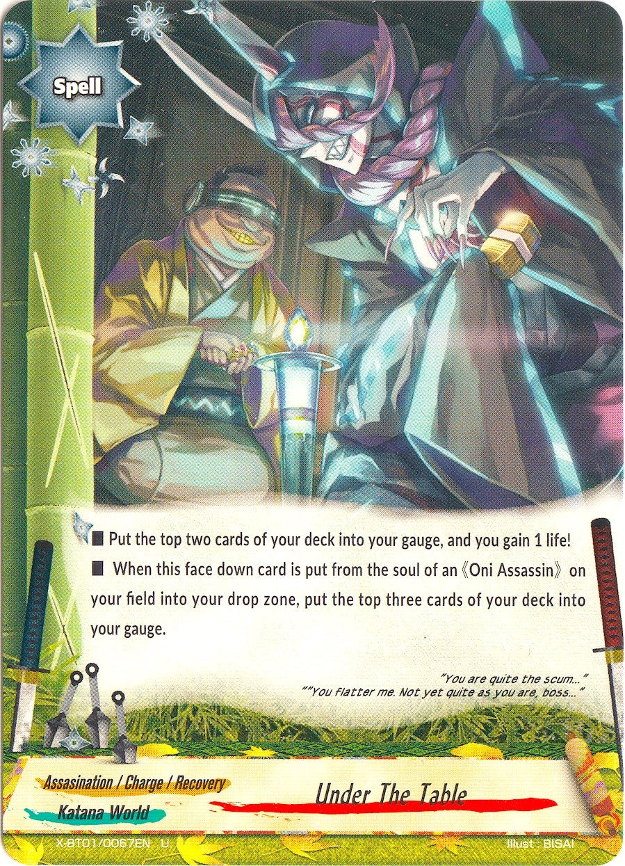 Under The Table (10067) [X-BT01] - Future Card BuddyFight Single