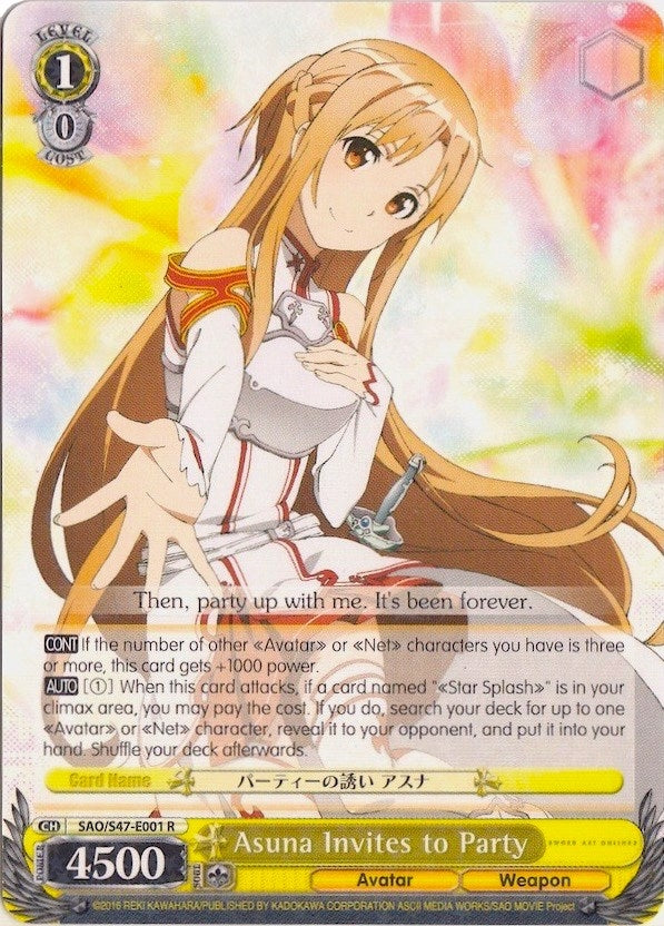 Asuna Invites to Party (47001) [SAO/S47] - Weiss Schwarz Single