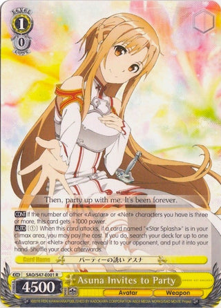 Asuna Invites to Party (47001) [SAO/S47] - Weiss Schwarz Single