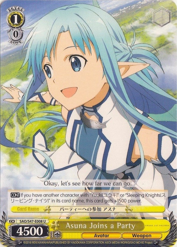Asuna Joins a Party (47008) [SAO/S47] - Weiss Schwarz Single