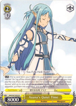Asuna’s Quiet Time (47010) [SAO/S47] - Weiss Schwarz Single