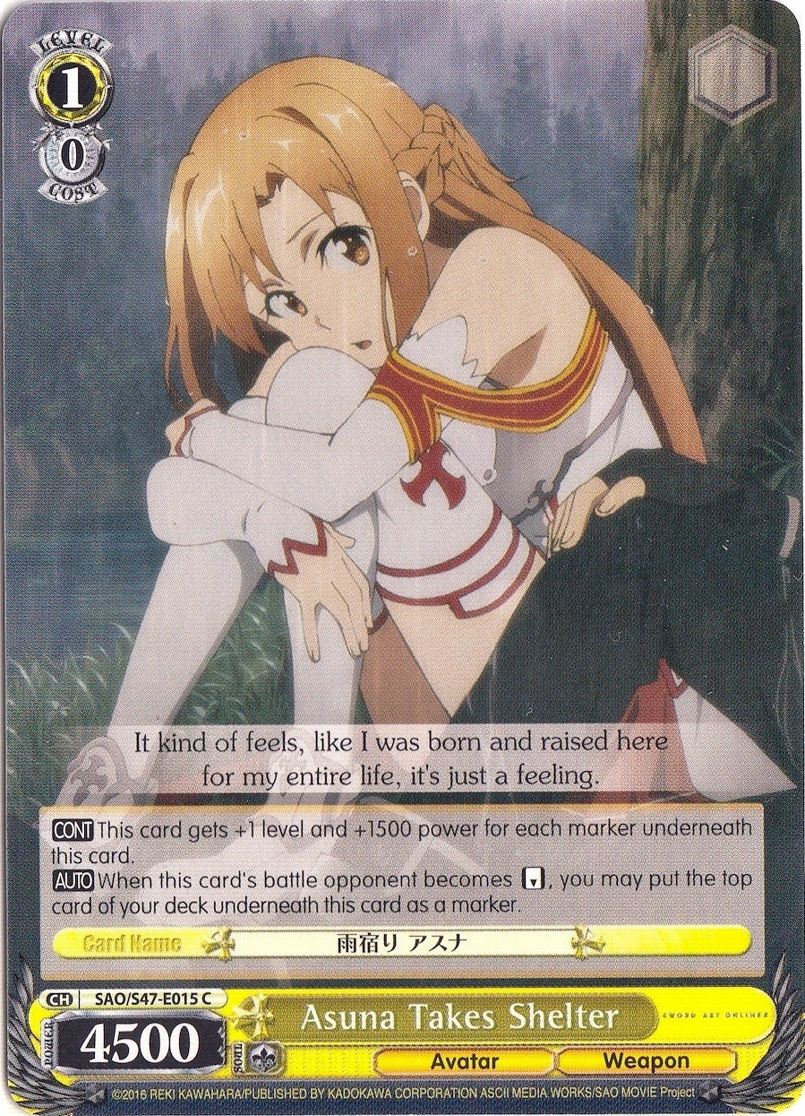 Asuna Takes Shelter (47015) [SAO/S47] - Weiss Schwarz Single