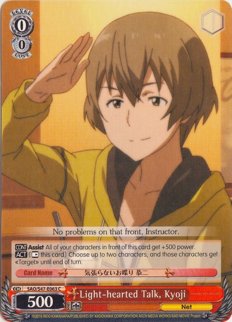 Light-hearted Talk Kyoji (47063) [SAO/S47] - Weiss Schwarz Single