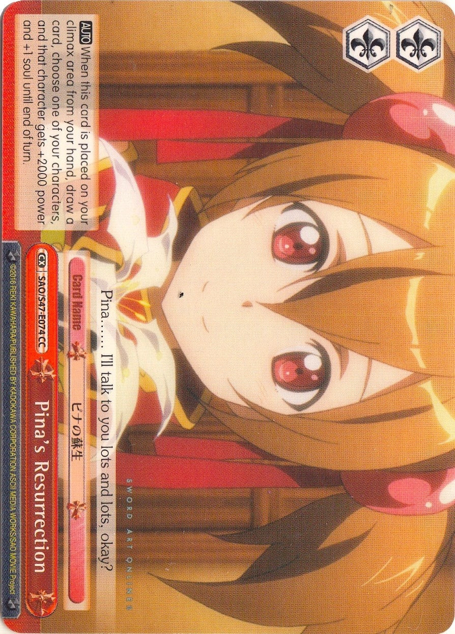 Pina’s Resurrection (47074) [SAO/S47] - Weiss Schwarz Single