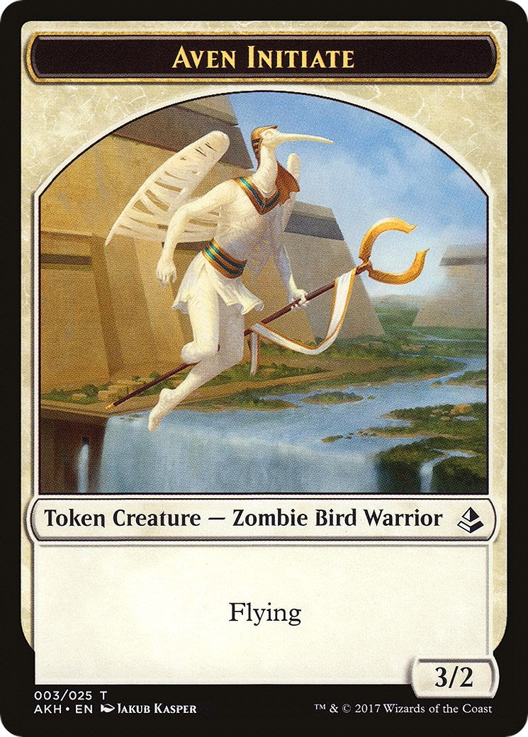 Aven Initiate // Snake Double-Sided Token (0) [AKH] - MTG Single