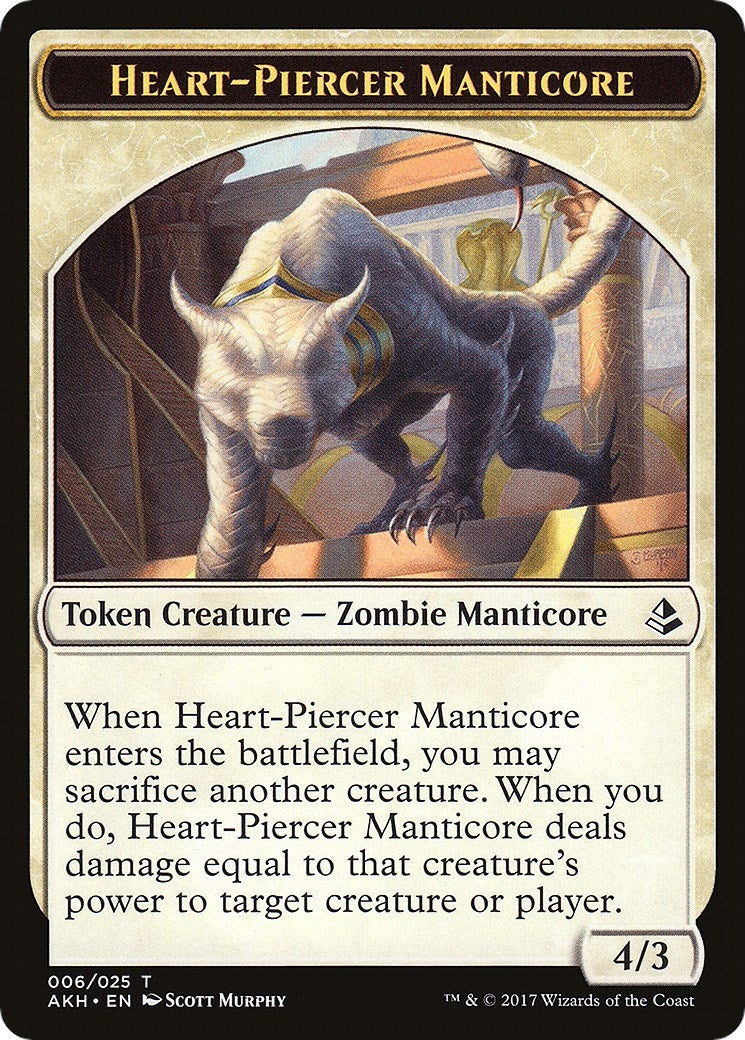 Heart-Piercer Manticore // Warrior Double-Sided Token (0) [AKH] - MTG Single