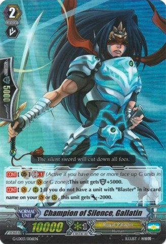 Champion of Silence Gallatin (RRR Foil) (3006) [G-LD03] - Cardfight Vanguard Single