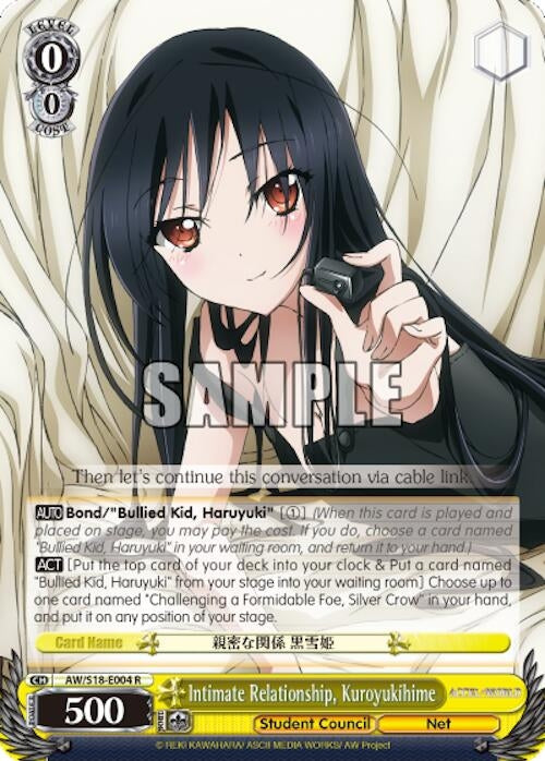 Intimate Relationship Kuroyukihime (18004) [AW/S18] - Weiss Schwarz Single