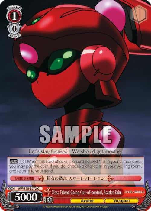 Close Friend Going Out-of-control Scarlet Rain (18072) [AW/S18] - Weiss Schwarz Single