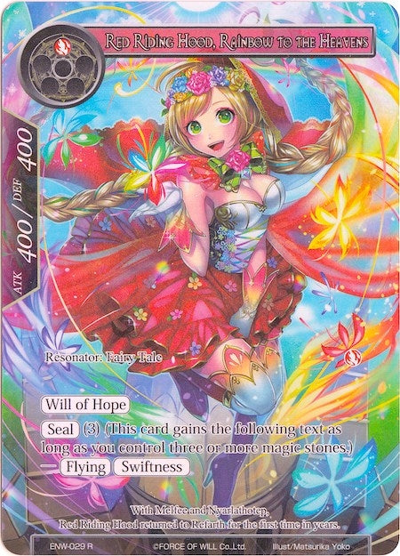 Red Riding Hood Rainbow to the Heavens (Full Art) (29) [ENW] - Force of Will Single